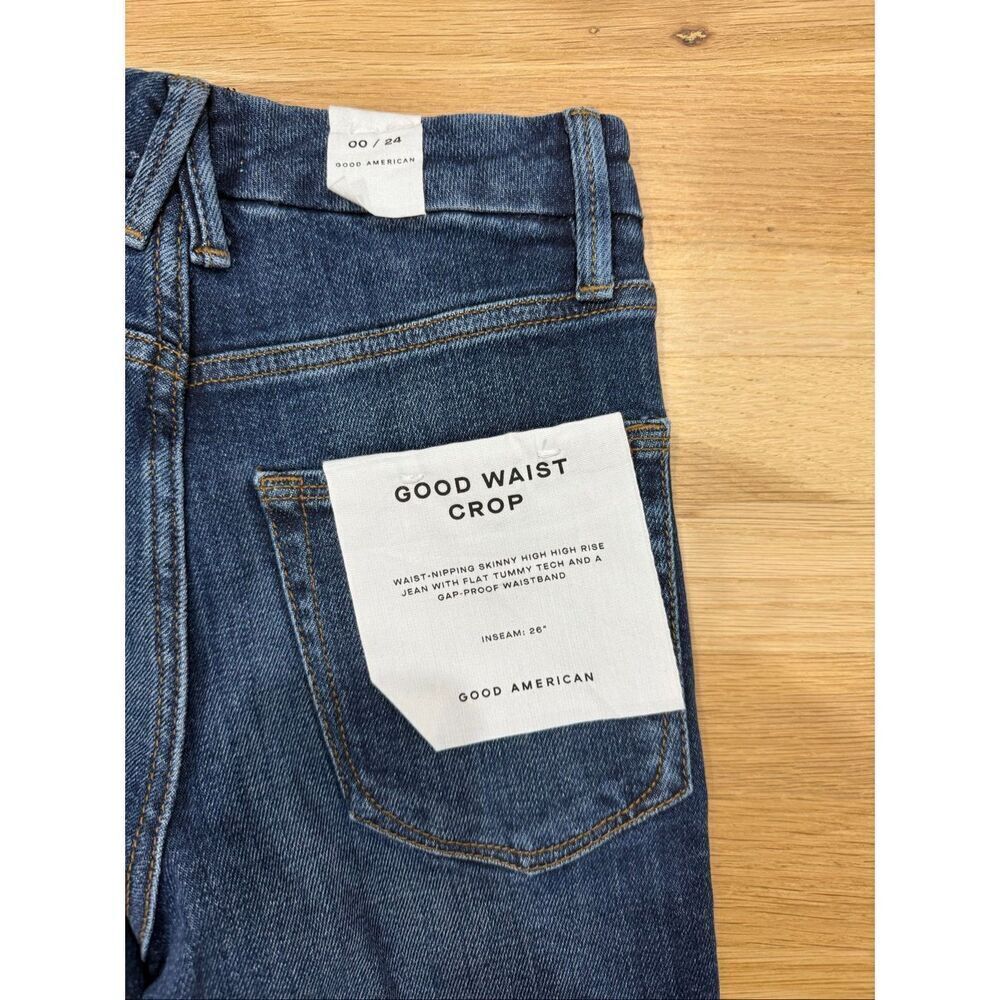 NEW Good American Good Waist Crop Jeans Size 24 - Picture 4 of 5